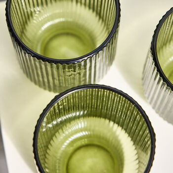 Palermo Set Of Four Green Ribbed Tumblers, 7 of 8