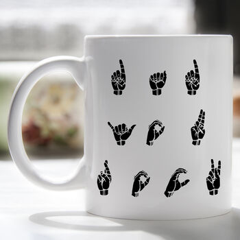 Dad You Rock Finger Spelling Mug, 4 of 7