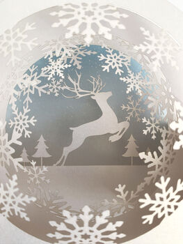 Snow Globe Deer 3D Pop Up Card, 3 of 4