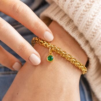 Chunky Rope Chain Birthstone Bracelet, 3 of 9