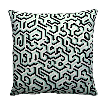 Morton Geometric Ochre Cushion, 2 of 3