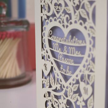Personalised Papercut Heart Engagement Card, 6 of 6