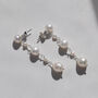 Sterling Silver Pearl Drop Earrings, thumbnail 2 of 9