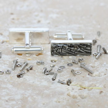 Silver Nuts And Bolts Cufflinks, 2 of 4