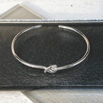 Sterling Silver Friendship Knot Bangle, 2 of 7