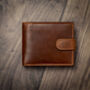 Personalised Brown Leather Wallet Trifold Rfid, thumbnail 1 of 12