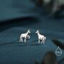 Sterling Silver Tiny Okapi Stud Earrings, thumbnail 1 of 12