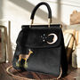 Deer And Moon Embroidered Black Velvet Tote, thumbnail 1 of 8