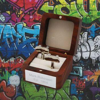 Personalised Silver Coloured Skateboard Cufflinks, 8 of 11