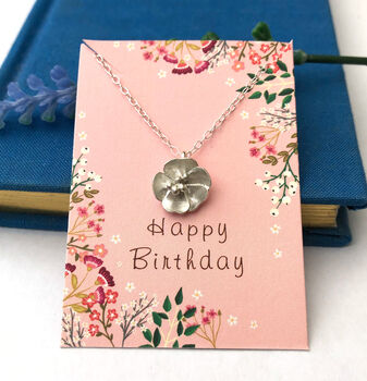 Sterling Silver Buttercup Flower Charm Necklace, 11 of 12