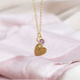 Personalised Heart Of Gold Birthstone Necklace, thumbnail 2 of 8