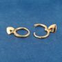 Gold Heart Charm Hoop Earrings, thumbnail 4 of 7