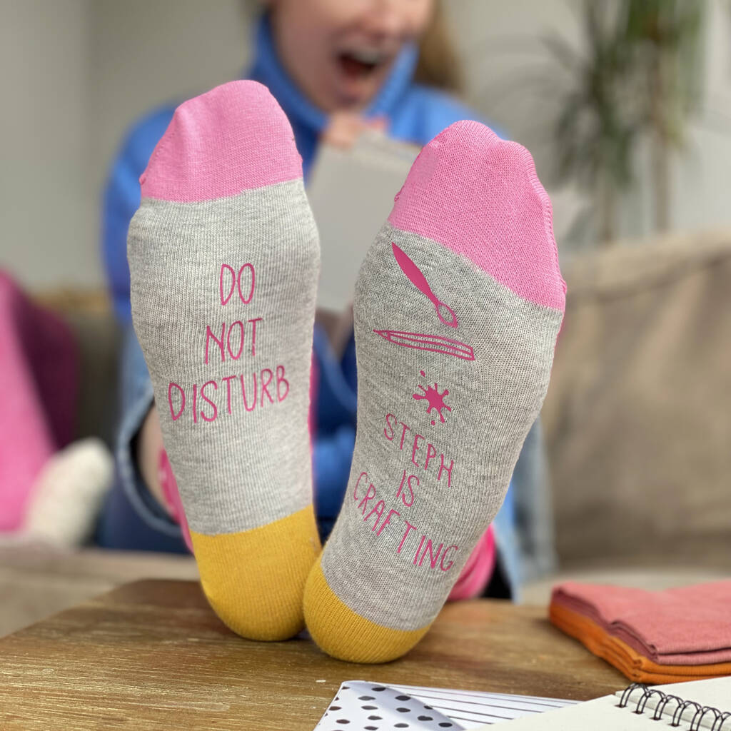 Do Not Disturb Crafting Personalised Socks, 1 of 2