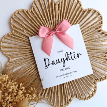Daughter On Your Wedding Day Card, Luxury Bow Wedding Couple Card, 2 of 4
