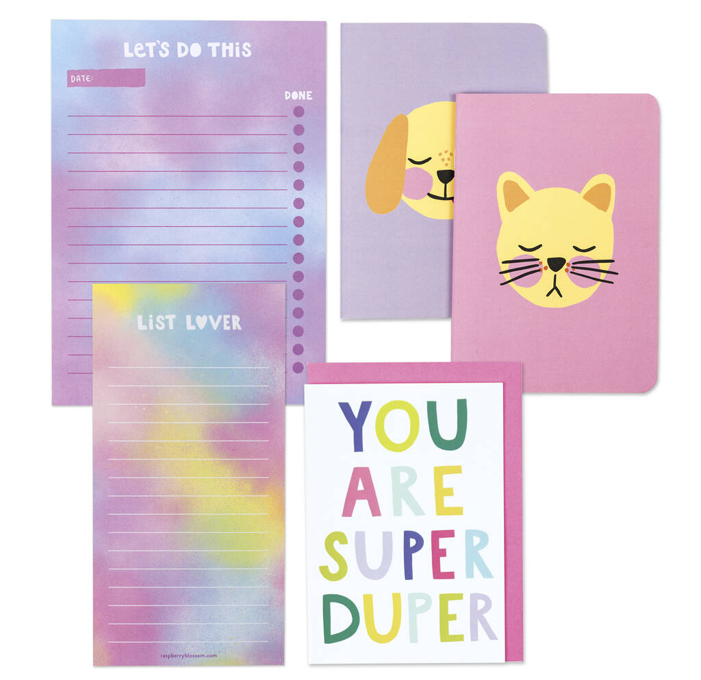 Colourful And Cute Stationery And Card Letterbox Gift By Raspberry