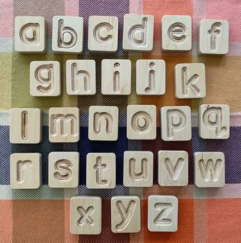 Handcrafted Wooden Alphabet Cuboids In Natural, 6 of 9