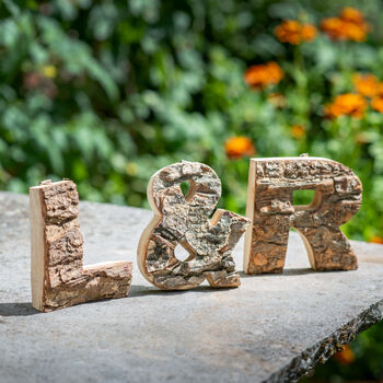 Real Wooden Bark Letters A Z, 4 of 5
