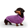 Purple Miniature Dachshund Knitted Jumper, thumbnail 1 of 3