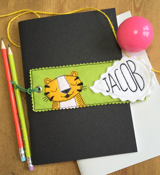 Personalised Happy Tiger Name Bookmark For Children, 3 of 7