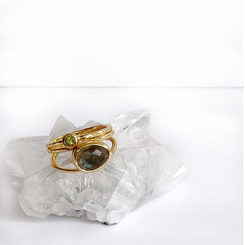 Saloni Peridot And Labradorite Ring, 6 of 7