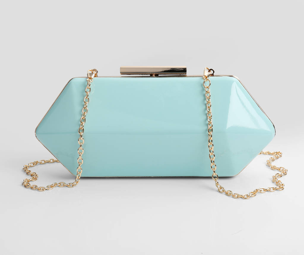 Lillian Geometric Clutch Bag In Mint By Vintage Styler Lillian Geometric Clutch Bag In Mint