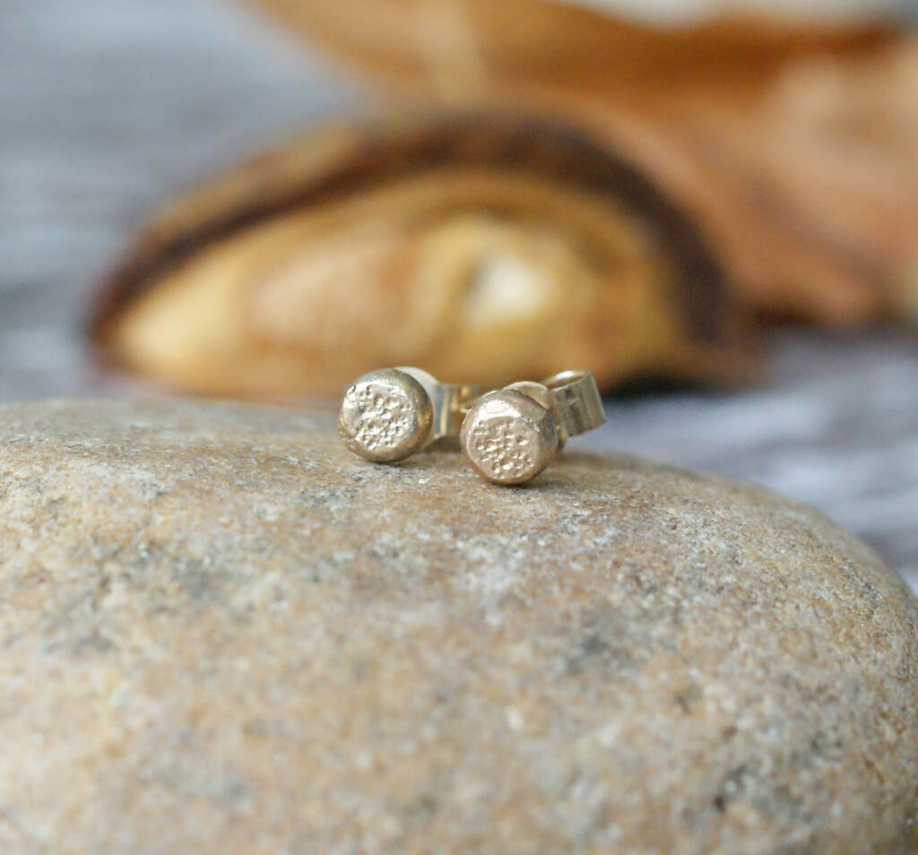 9ct Yellow Gold Moon Studs, 1 of 5