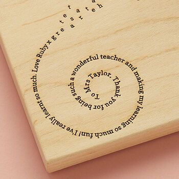 Personalised Teacher Thank You Wood Coaster, 2 of 5