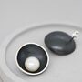 Sterling Silver Pearl Stud Earrings. Silver And Black, thumbnail 8 of 12