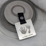 Personalised Hand And Footprint Square Steel Keyring, thumbnail 2 of 5