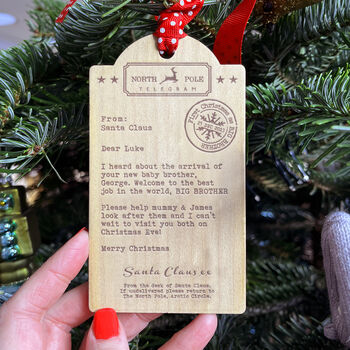 New Sibling Tree Decoration From Father Christmas, 7 of 7