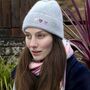 Womens Valentine's Heart Soft Cashmere Beanie Hat, thumbnail 1 of 4