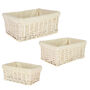 Set Of Three White Wash Wicker Storage Baskets, thumbnail 2 of 5
