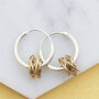 Nest Gold Plated Sterling Silver Huggie Hoop Earrings, thumbnail 1 of 5