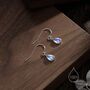 Moonstone Droplet Drop Hook Earrings, thumbnail 3 of 10