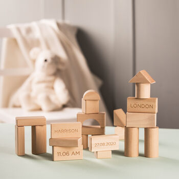 Personalised New Baby Wooden Blocks, 2 of 4