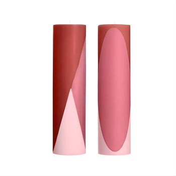 Hand Poured Diagonal Pillar Candle 'Love', 2 of 3