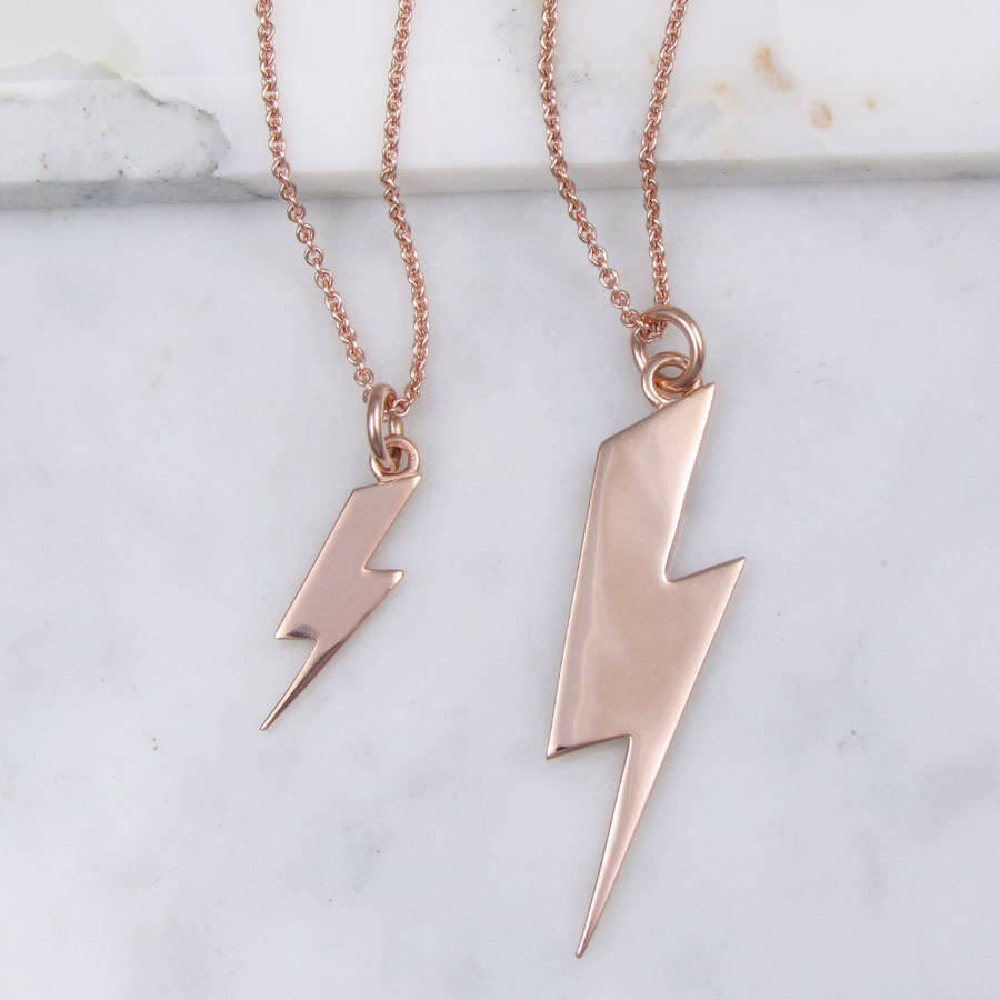 lightning bolt necklace by black pearl