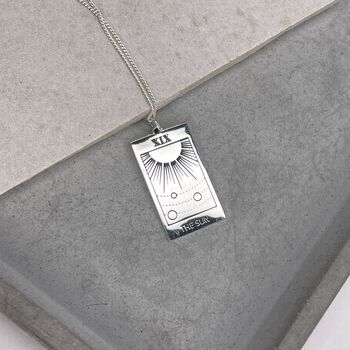 Sterling Silver Tarot Necklace The Sun, 9 of 12