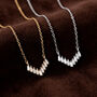 Silver Or Gold Baguette Chevron Necklace, thumbnail 3 of 7