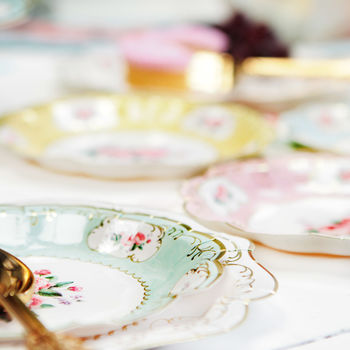 Afternoon Tea Floral Tea Plates By Postbox Party | notonthehighstreet.com