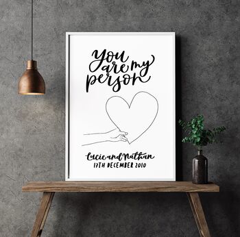 Personalised You Are My Person Couple Print, 8 of 11