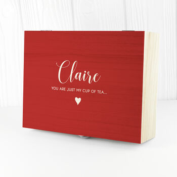 Personalised Romantic Wooden Tea Box, 12 of 12