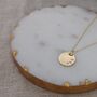 Personalised 9ct Gold Hammered Disc Necklace, thumbnail 1 of 3