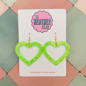 Large Sparkly Heart Earrings, 11 of 12