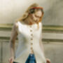 Cream Button Down Split Front Peplum Vest Top, thumbnail 3 of 7