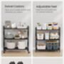 Three Tier Metal Storage Rack With Wheels, thumbnail 5 of 8