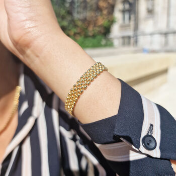 18k Gold Vermeil Plated Woven Bracelet, 3 of 5