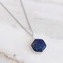 The Hexagon Lapis Lazuli Silver Gemstone Necklace, thumbnail 3 of 5
