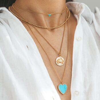 Turquoise Heart Necklace With Slider Clasp, 3 of 9