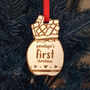 Santa Gift Baby First Christmas Personalised Decoration, thumbnail 2 of 4